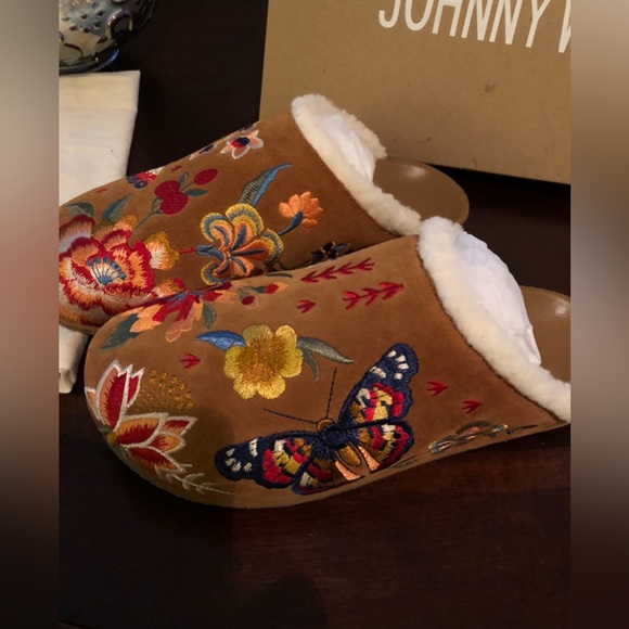 NEW JOHNNY WAS women's embroidered taline mule in cognac - Picture 4 of 7